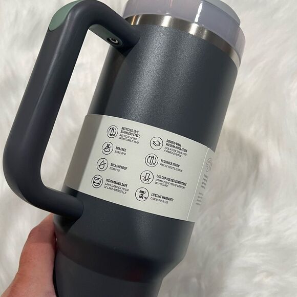 NWT Stanley The Quencher H2.0 FlowState Adventure Travel Tumbler CharcoaL 40 oz. - Picture 4 of 7